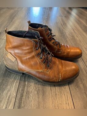 Bullboxer Delden Leather Cap Toe Boots Brown Men’s 12 Made in Portugal